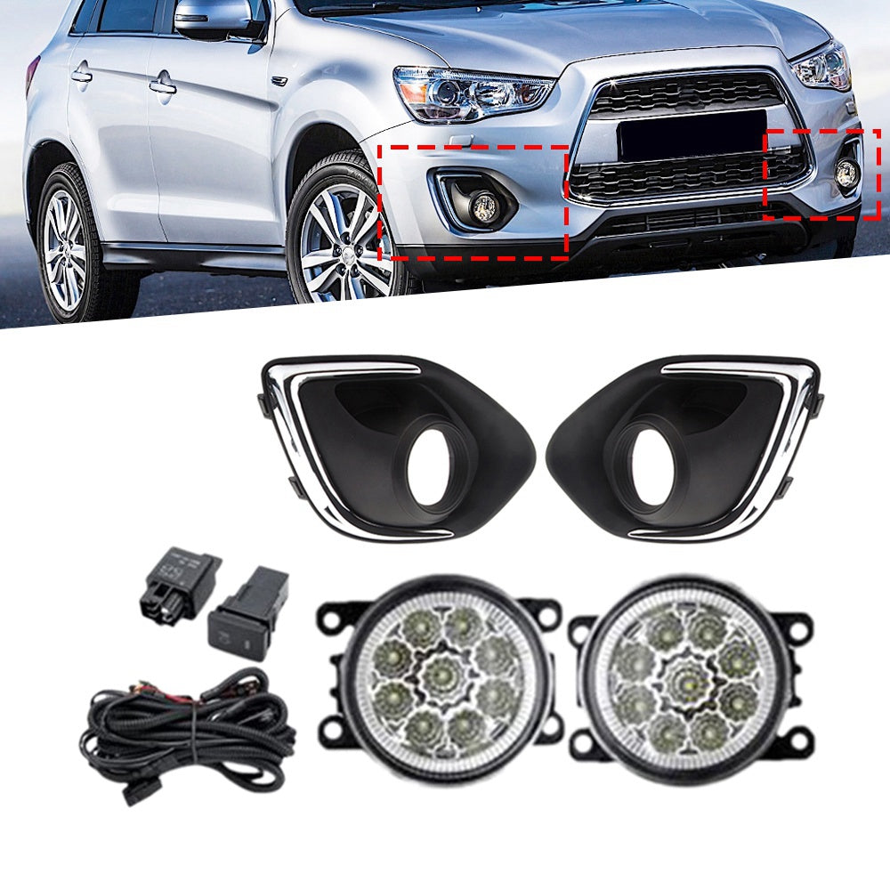 Halogen Fog Lights Headlight for Mitsubishi ASX Outlander Sport 2013-2015 Foglight Grilles Harness Switch Kit