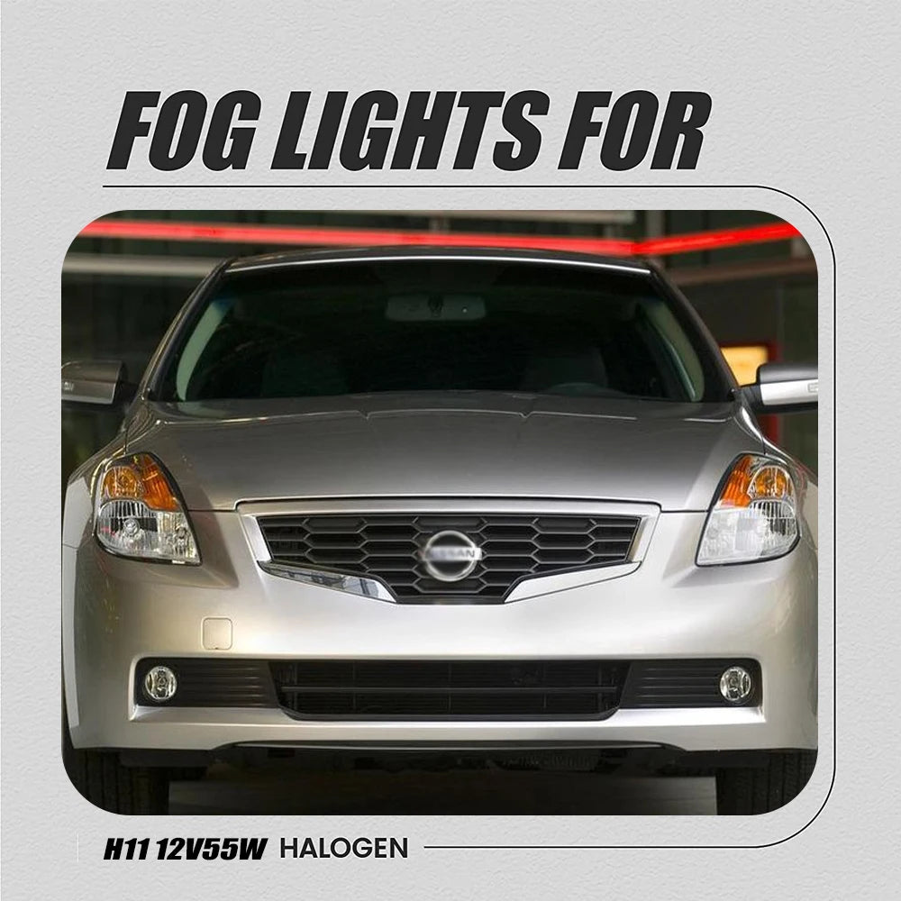 Front Bumper Fog Lamp Upgrade FOR Nissan Altima sedan 2008-2009 Version Additional Foglight Set Switch + Wiring