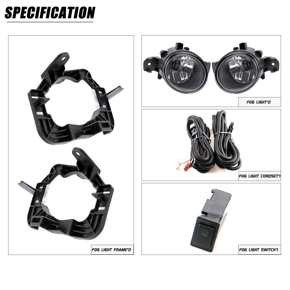 Front Bumper Fog Lamp Upgrade FOR Nissan Altima sedan 2008-2009 Version Additional Foglight Set Switch + Wiring